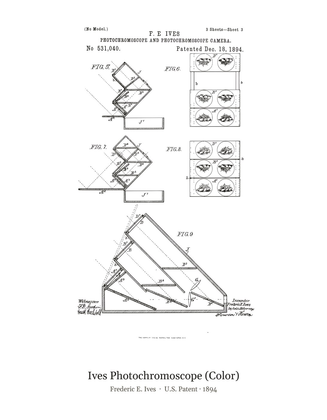 Ives Photochromoscope (Color) patent art print
