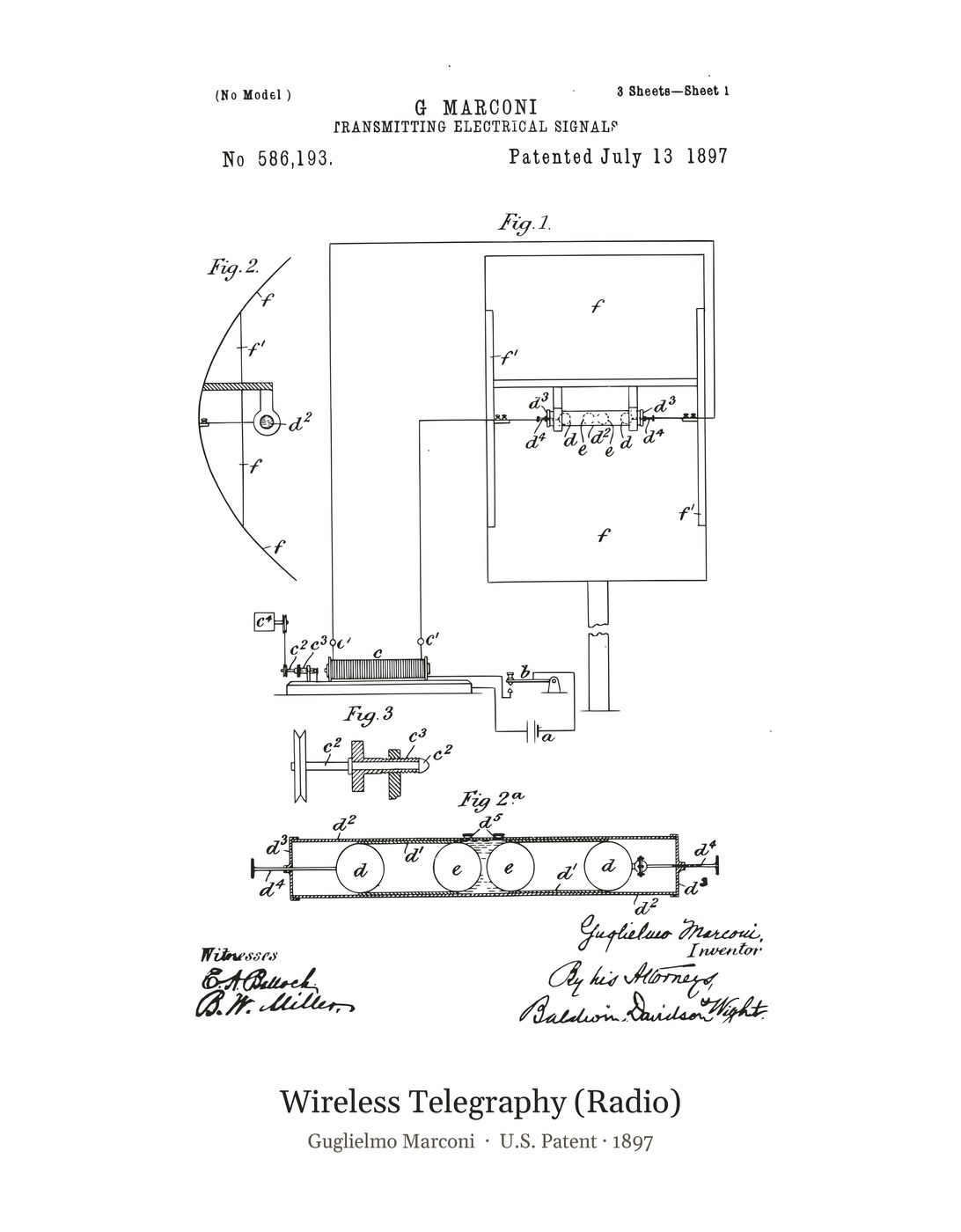 Wireless Telegraphy (Radio) patent art print