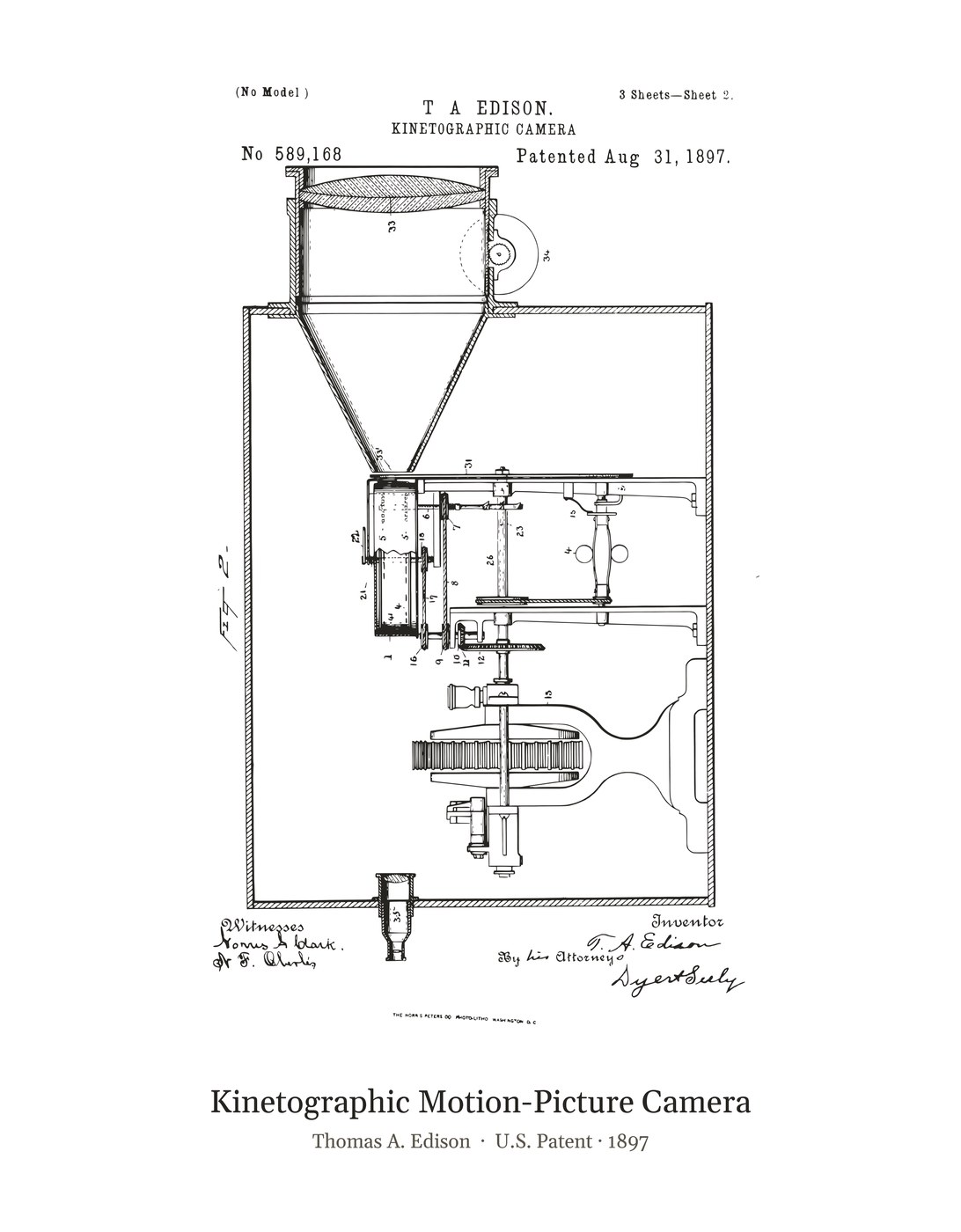 Kinetographic Motion-Picture Camera patent art print