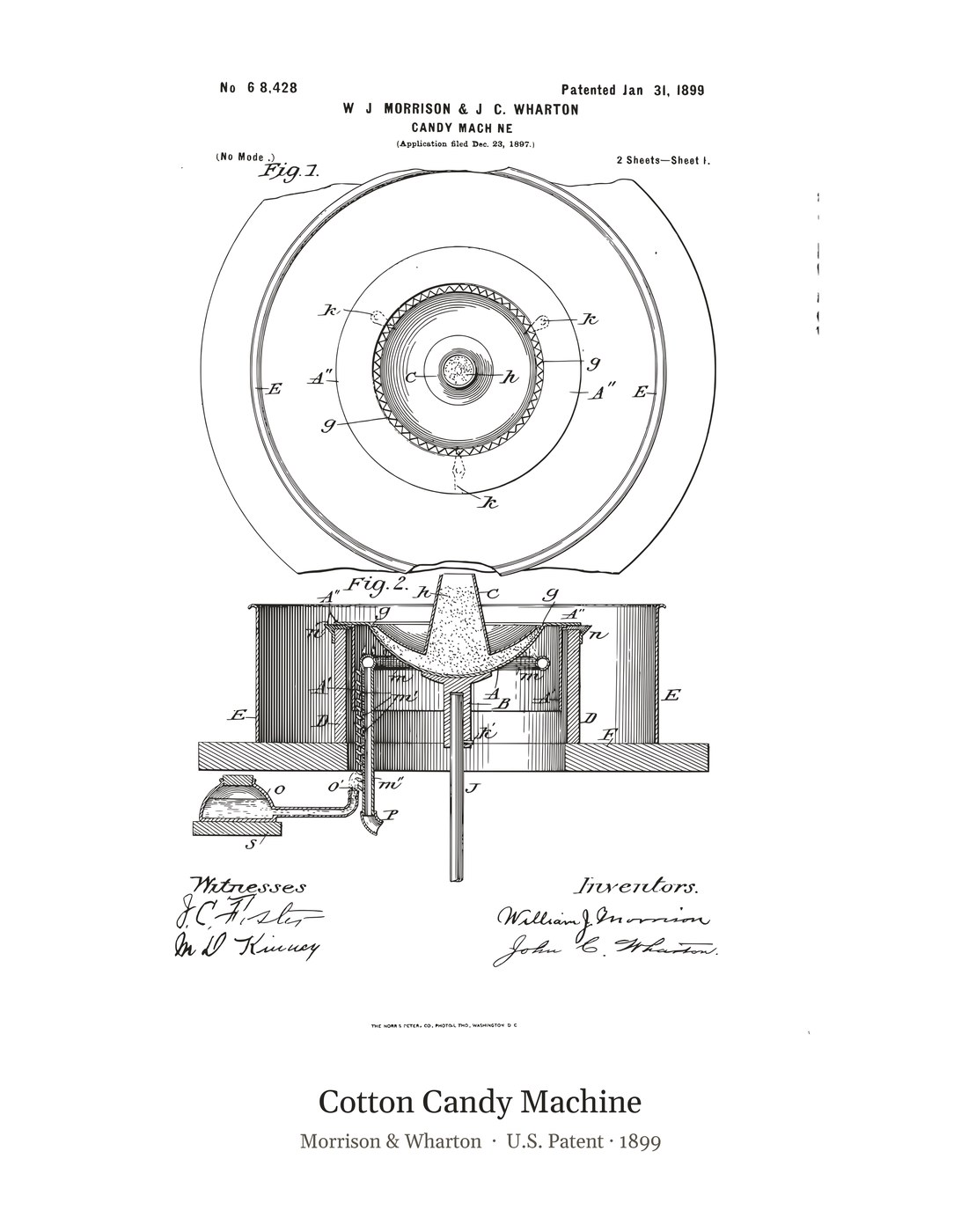 Cotton Candy Machine patent art print