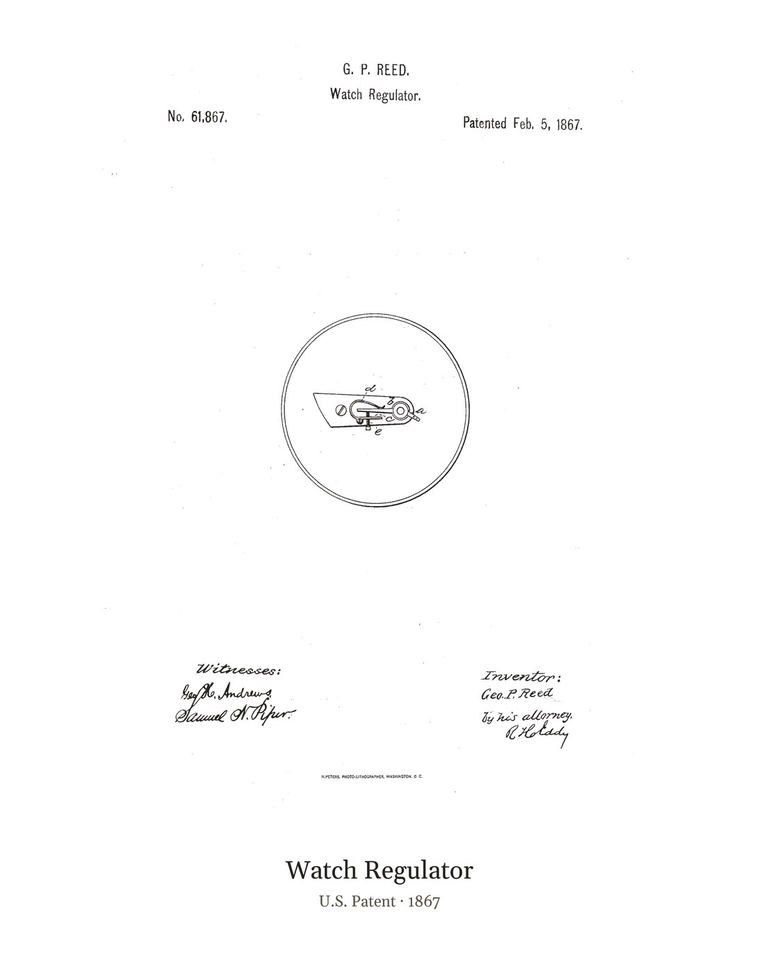 Watch Regulator patent art print