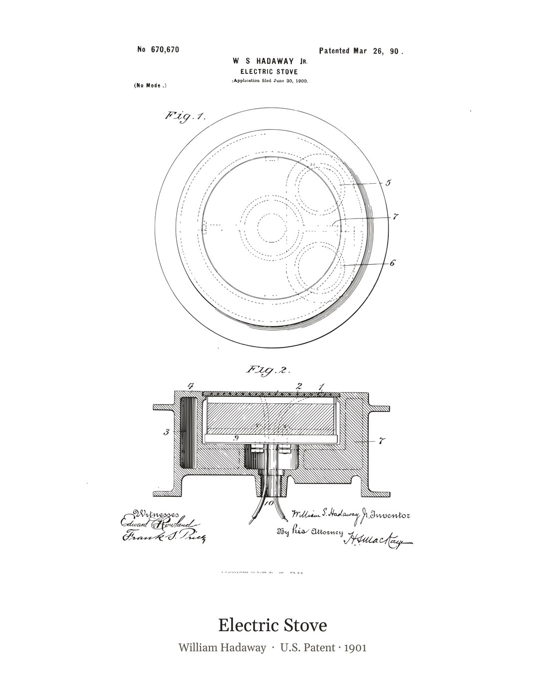 Electric Stove patent art print