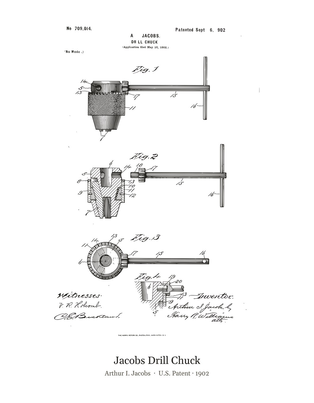 Jacobs Drill Chuck patent art print