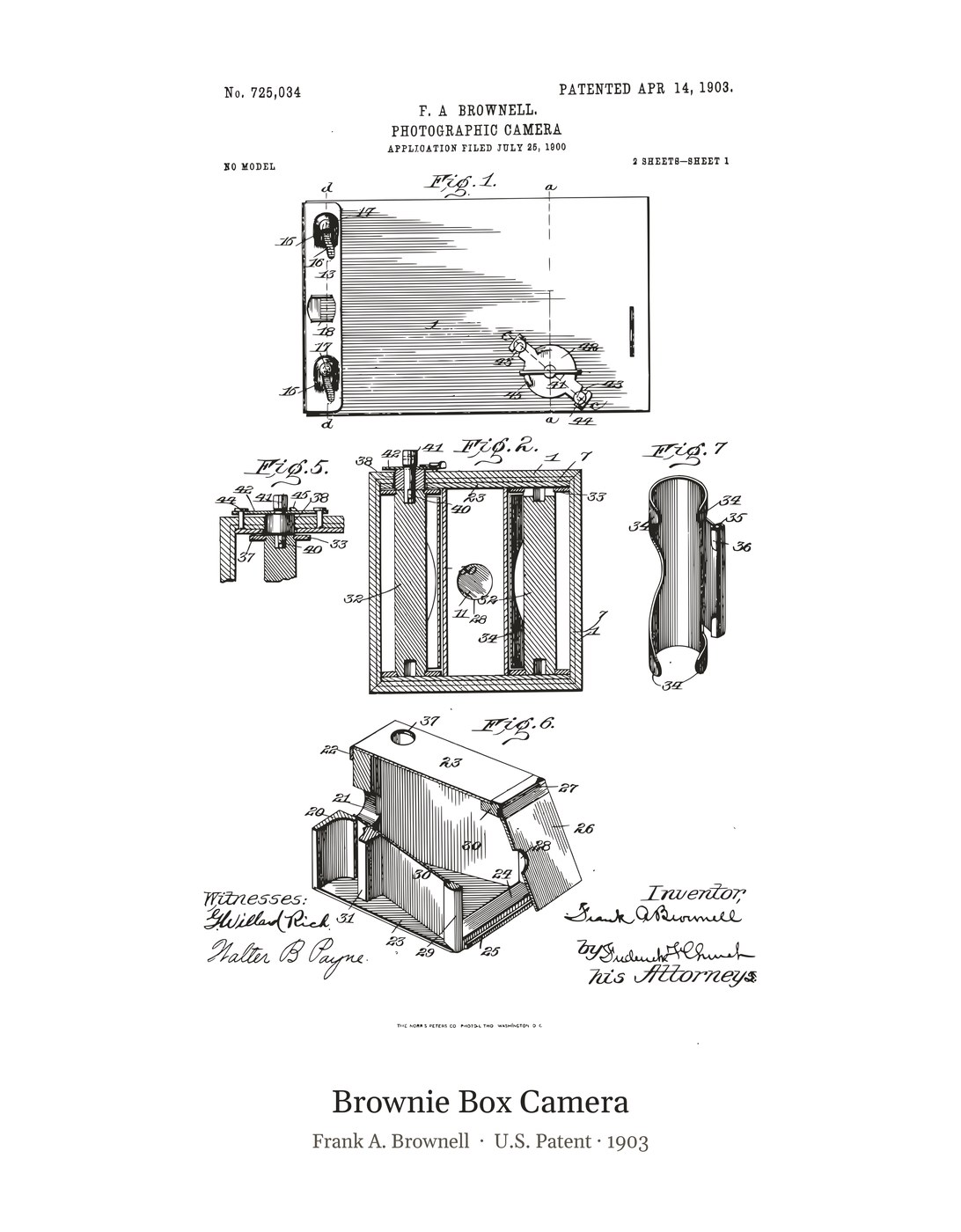 Brownie Box Camera patent art print