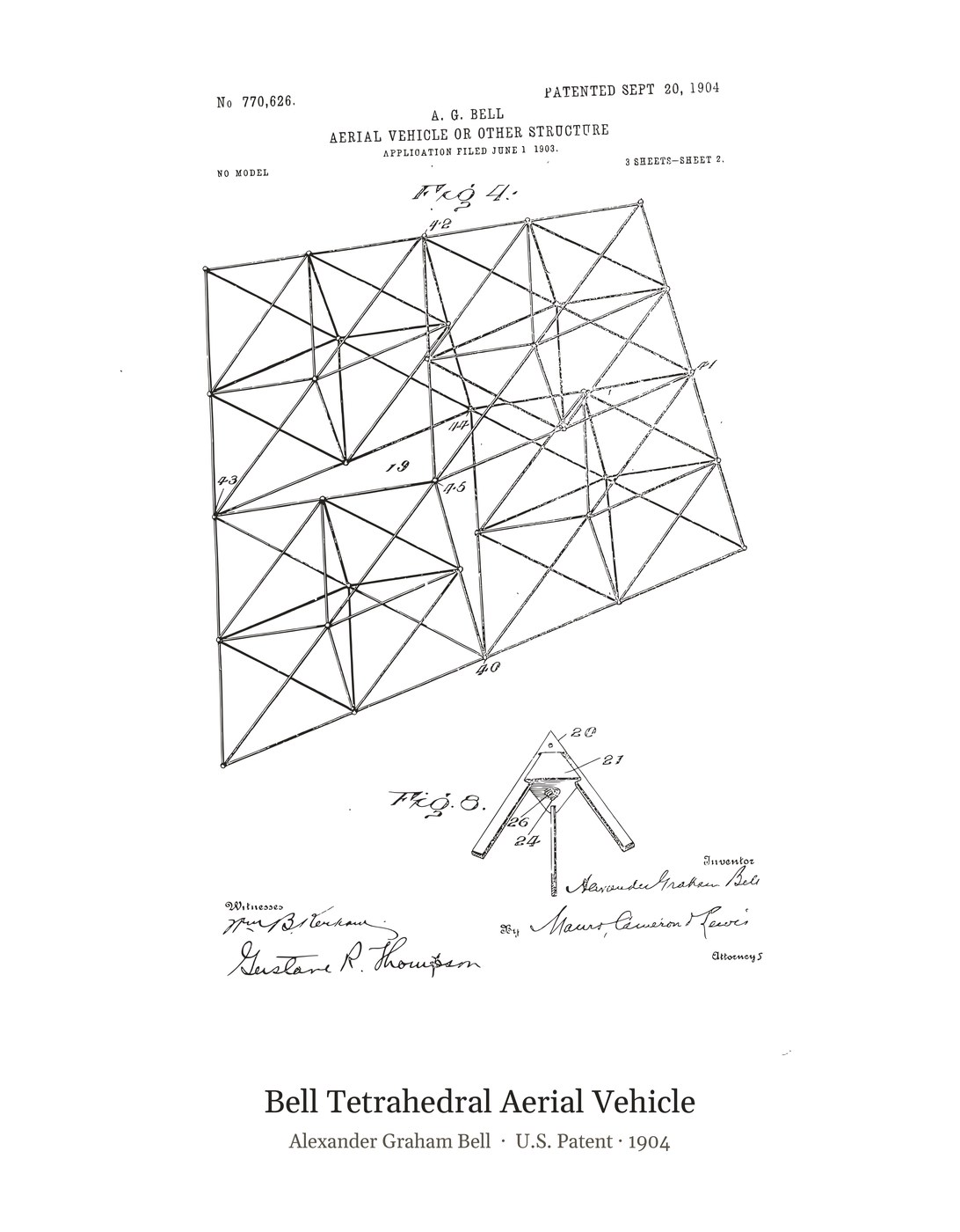 Bell Tetrahedral Aerial Vehicle patent art print