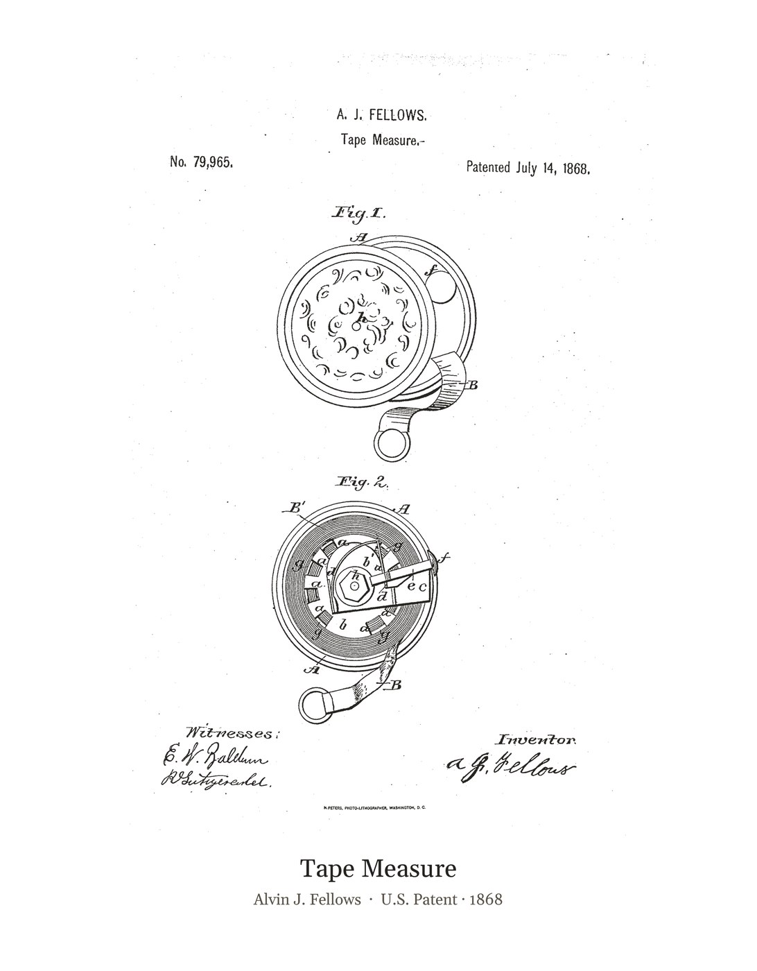 Tape Measure patent art print