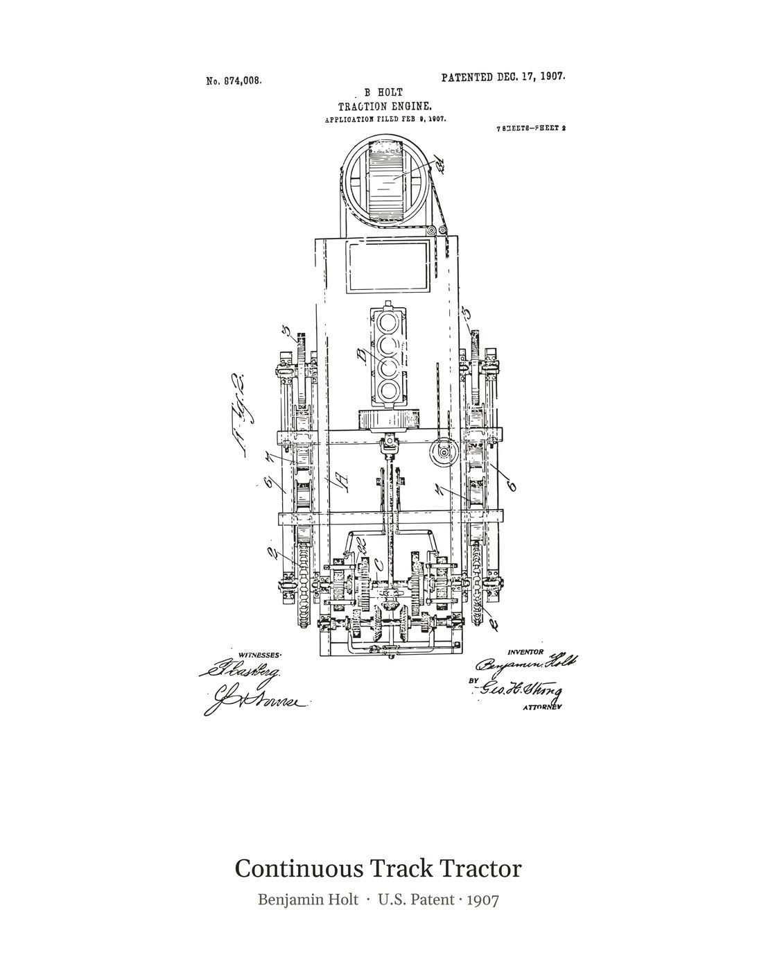 Continuous Track Tractor patent art print