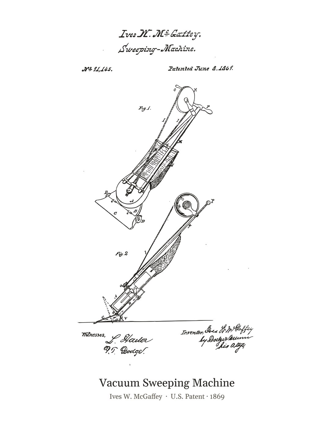 Vacuum Sweeping Machine patent art print