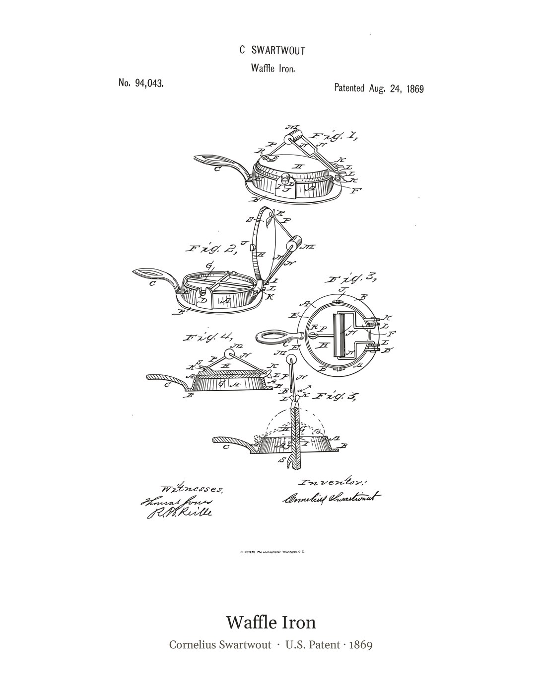 Waffle Iron patent art print
