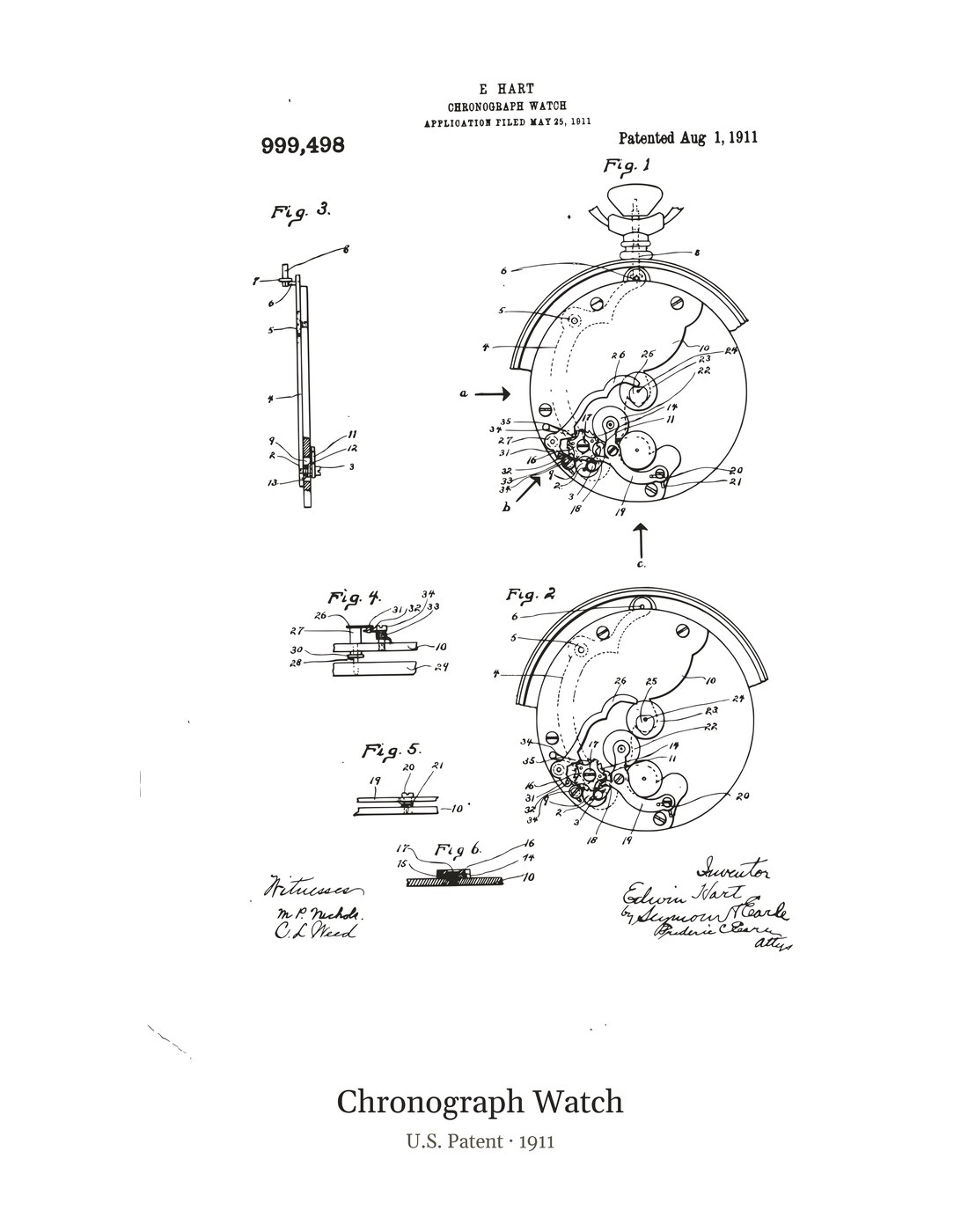 Chronograph Watch patent art print